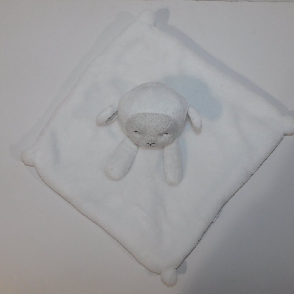 Gerber White Lamb Sheep Plush Security Blanket Baby Lovey Nunu Soother Comforter - Picture 2 of 6